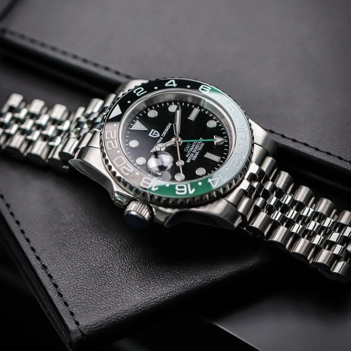 Horizon Automatic Black & Green Watch - LEFT HAND - Williams Brothers