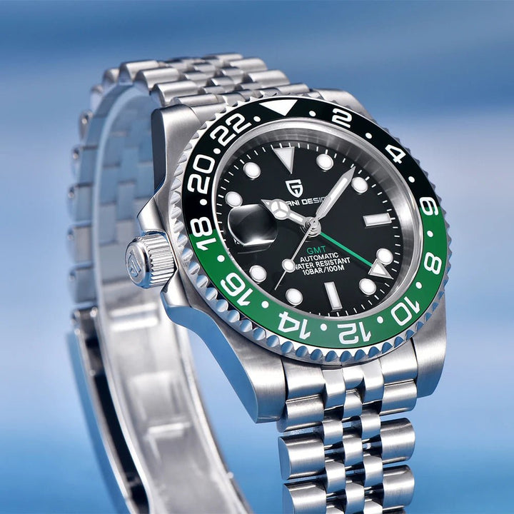 Horizon Automatic Black & Green Watch - LEFT HAND - Williams Brothers
